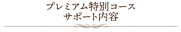 プレミアム特別コースサポート内容